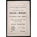 Football, 1936 Ireland v. Hungary, programme. Programme for Ireland's match against Hungary held