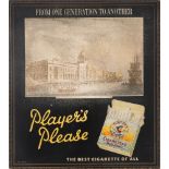 Players Please counter-top advertising card with view of the Customs House Dublin With the text '