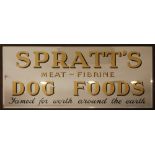 Spratt's Dog Food, advertising mirror. A rectangular framed wall mirror with gilt lettering '