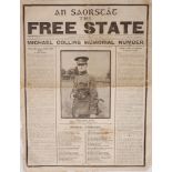 1922, August 29. An Saorstat, The Free State newspaper, Michael Collins Memorial Edition. The