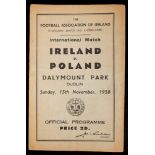 Football, 1938 Ireland v. Poland, programme. Programme for Ireland's match against Poland held at