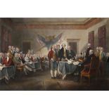 1820, Signing of the American Declaration of Independence July 4th 1776. A large format, hand-