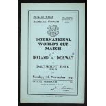 Football, 1937 Ireland v. Norway, programme. Programme for Ireland's match against Poland held at