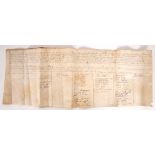 1728 Quaker marriage certificate. Document recording the marriage, in Coleydine, County Wexford,