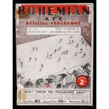 Football, 1939-1940 season, Bohemian AFC, programmes. Eight Bohemian AFC programmes for home matches