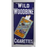 Enamel sign 'Wild Woodbine' A rectangular enamel sign, the indigo background centred by an image