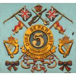 1924 5th Royal Irish Lancers colours. The regimental colours of the 5th (Royal Irish) Lancers