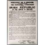 1916-2016 Proclamation of The Irish Republic, limited edition replica. A letterpress-printed replica