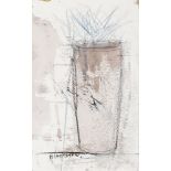 Basil Blackshaw HRHA RUA (1932-2016) STICK FLOWERS gouache, charcoal and crayon on paper signed