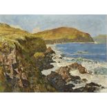 James le Jeune RHA (1910-1983) IRISH COASTLINE, A SUMMER'S DAY oil on canvas signed lower left 22.50