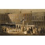 Michael Angelo Hayes (1820-1877) TROOPS AT DUBLIN CASTLE c. 1837-1842 watercolour and body colour on