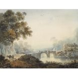 John Henry Campbell (1757-1828) SUN SETTING, 1803 watercolour and gouache signed, titled and dated