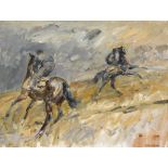 Basil Blackshaw HRHA RUA (1932-2016) HORSES EXERCISING oil on canvas signed lower right Acquired
