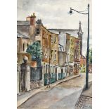 Patrick Swift (1927-1983) CHURCH STREET, DUBLIN, OCTOBER 1948 watercolour with annotations in pencil