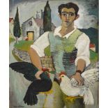 Gerard Dillon (1916-1971) ITALIAN WITH FOWL, 1948 oil on board signed lower left; titled on reverse;