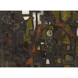 Gerard Dillon (1916-1971) BRONZE ABSTRACT oil and sand on canvas titled on reverse Collection of Jim