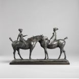 Olivia Musgrave (b.1958) TWO AMAZONS bronze on wooden base; (no. 1 from an edition of 9) signed