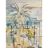 Father Jack P. Hanlon (1913-1968) PALM TREE, NICE watercolour signed lower left; inscribed with