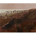 Arthur Armstrong RHA (1924-1996) COASTAL VILLAGE, 1966 oil on board signed lower right; with partial