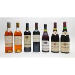 French wines, various vintages. Seven bottles: Château Suduiraut, Sauternes, 1967 (1); Chateau