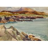 Robert Taylor Carson HRUA (1919-2008) MUCKISH MOUNTAIN FROM BREAGHY HEAD, COUNTY DONEGAL watercolour