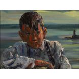 Robert Taylor Carson HRUA (1919-2008) YOUNG SAILOR oil on canvas board signed lower left; signed and