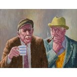 Robert Taylor Carson HRUA (1919-2008) TWO OLD CRONIES, 1997 oil on panel signed lower right; signed,