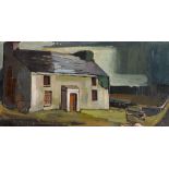 Robert Taylor Carson HRUA (1919-2008) VACANT COTTAGE, CARRIGART, COUNTY DONEGAL, 1962 oil on panel