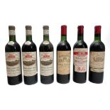 1960s Vintage wines 6 bottles: Chateau Margaux, 1964, Premier Grand Cru Classe, high shoulder (1);