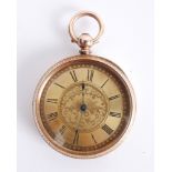 A Waltham pocket watch, with gilt dial.