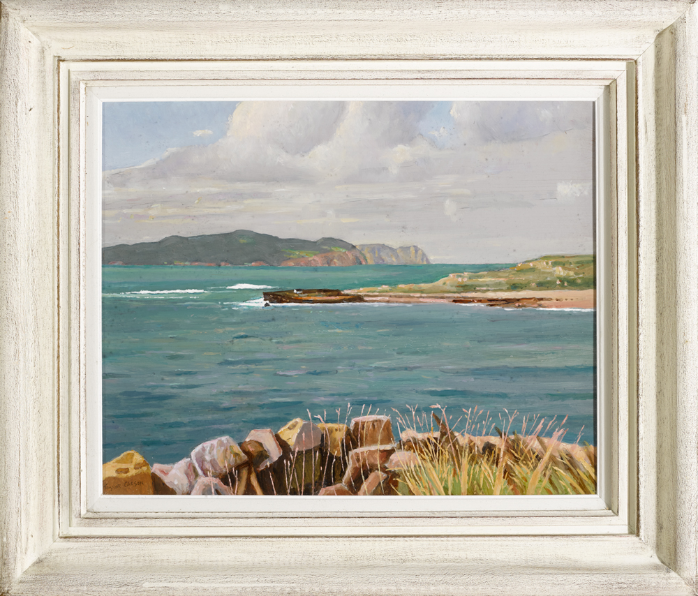 Robert Taylor Carson HRUA (1919-2008) SHEEPHAVEN BAY, COUNTY DONEGAL, 2004 oil on panel signed lower - Image 2 of 2