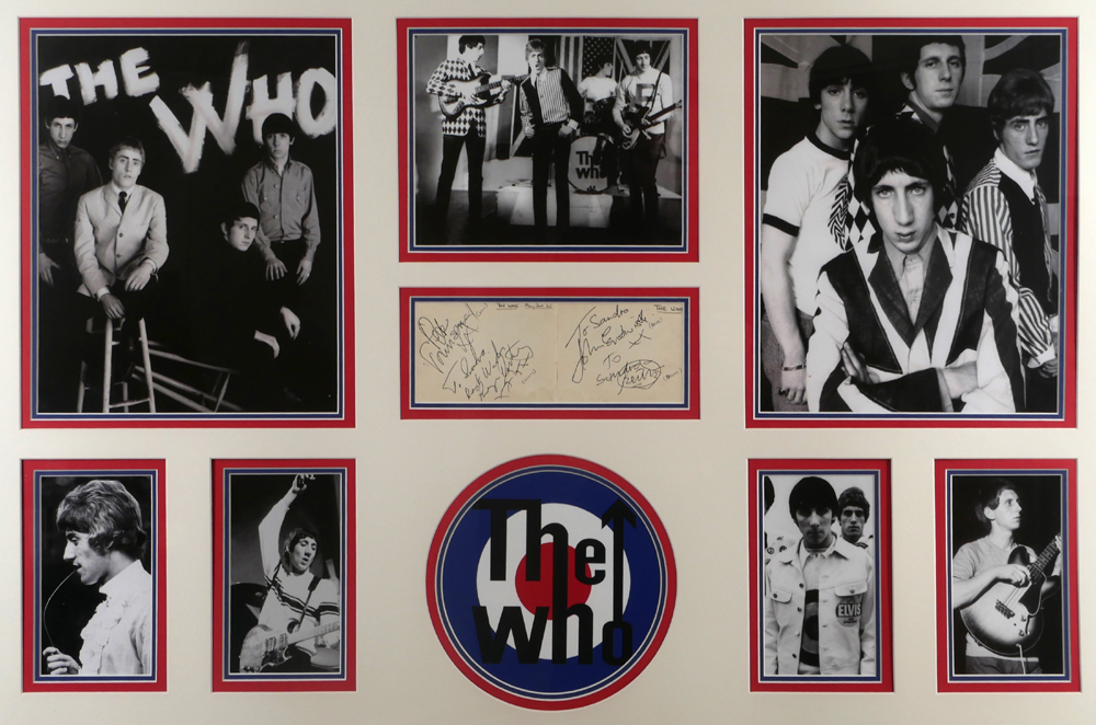 The Who, Autographs of the original band members. Two leaves of an autograph book headed, 'The Who -