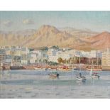 Robert Taylor Carson HRUA (1919-2008) LOS CRISTIANOS, TENERIFE, 1989 oil on canvas signed lower