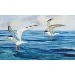 Robert Taylor Carson HRUA (1919-2008) TERNS, 1976 oil on panel signed lower right; signed, dated and