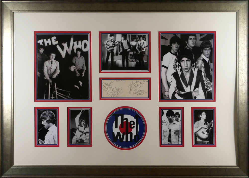 The Who, Autographs of the original band members. Two leaves of an autograph book headed, 'The Who - - Image 2 of 2