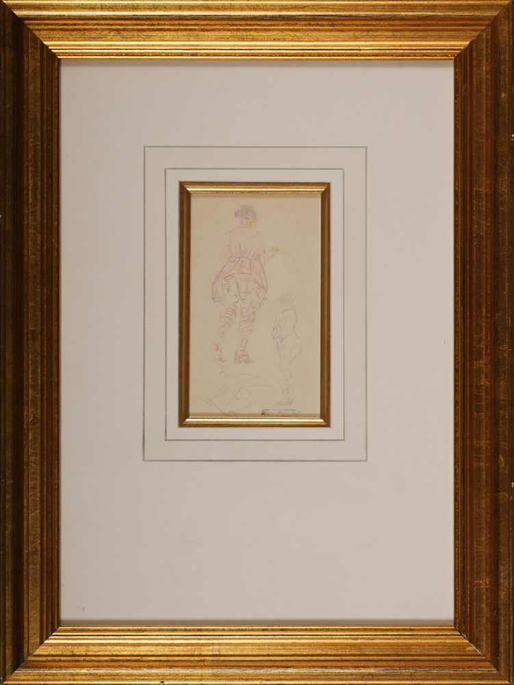 Mary Swanzy HRHA (1882-1978) IN THE PINK coloured pencil with studio stamp lower right deVere's, - Image 2 of 2