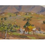 Robert Taylor Carson HRUA (1919-2008) FARMHOUSE, ANDALUCIA, SPAIN, 1984 oil on canvas board signed