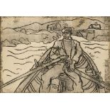 Gerard Dillon (1916-1971) MAN ROWING monotype signed in pencil lower left 7.25 by 10.50in. (18.4