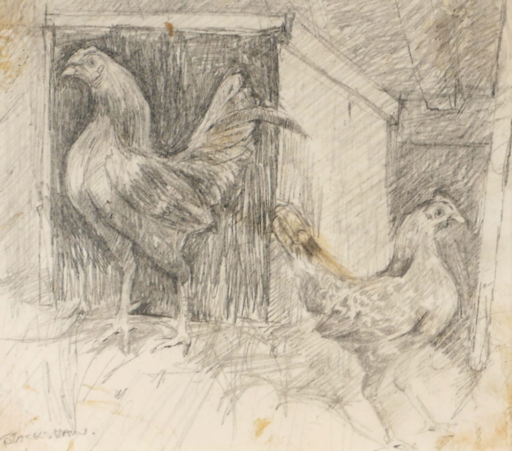 Basil Blackshaw HRHA RUA (1932-2016) OLD ENGLISH GAME pencil signed lower left; signed and titled on