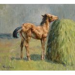 Robert Taylor Carson HRUA (1919-2008) THE MARE FOAL, 1976 oil on canvas board signed lower left;