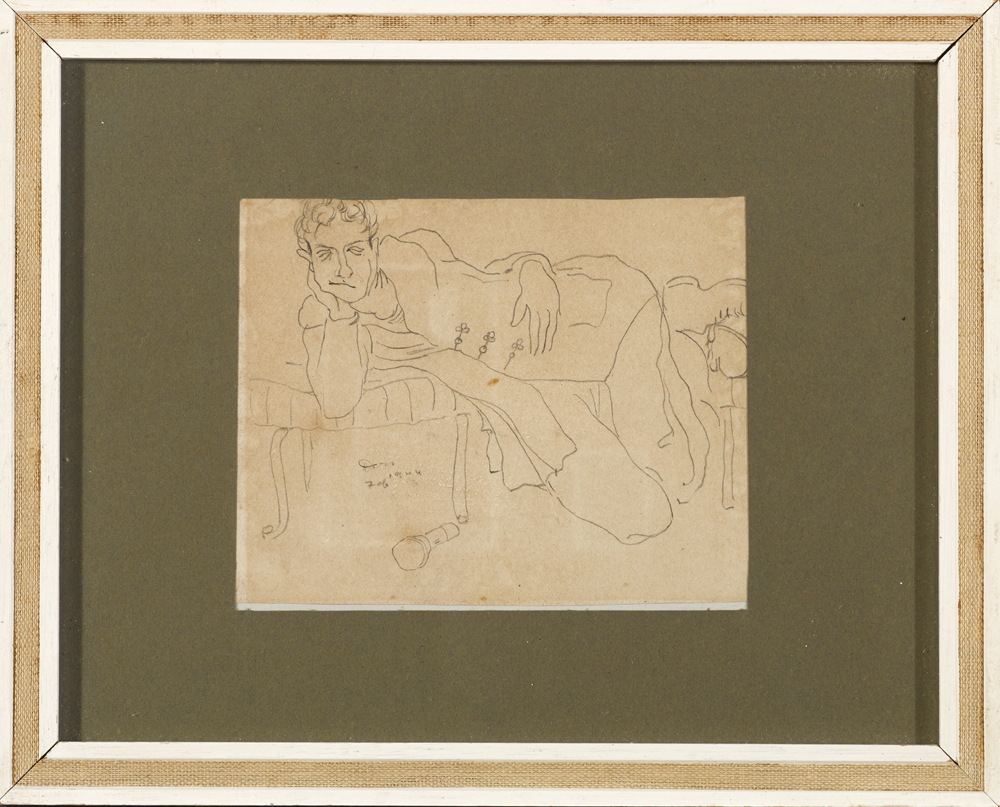 Daniel O'Neill (1920-1974) RECLINING FIGURE, 1944 pencil signed 'Dan' and dated lower left 4 by 5in. - Image 2 of 2