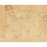 Daniel O'Neill (1920-1974) RECLINING FIGURE, 1944 pencil signed 'Dan' and dated lower left 4 by 5in.