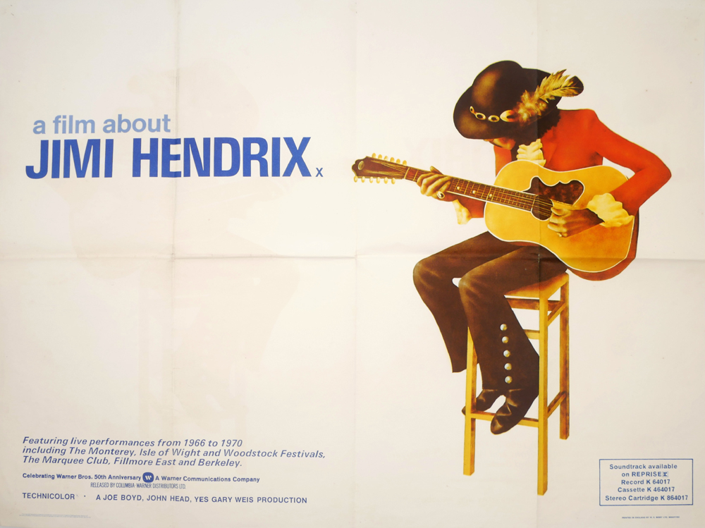 Jimi Hendrix 1973, Warner Brothers, a documentary about Jimi Hendrix featuring performances from