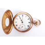 A 9ct gold cased half-hunter pocket watch by DF&C The case hallmarked for Chester, 1929.