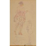 Mary Swanzy HRHA (1882-1978) IN THE PINK coloured pencil with studio stamp lower right deVere's,