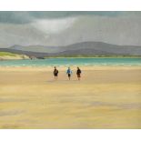 Robert Taylor Carson HRUA (1919-2008) BEACH AT DOWNINGS, COUNTY DONEGAL oil on panel signed lower