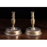 A Pair of Late 17th/Early 18th Century Brass Candlesticks, 7¼ ins (18.5 cms) in height.
