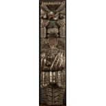 A James I Carved Oak Atlante (de-faced) having chip carved decoration enriched with punchwork;