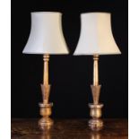 A Pair of Attractive Carved Gilt-wood Table Lamps.