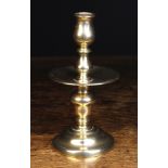 An Early 18th Century Brass Heemskerk Candlestick, Circa 1730-40.